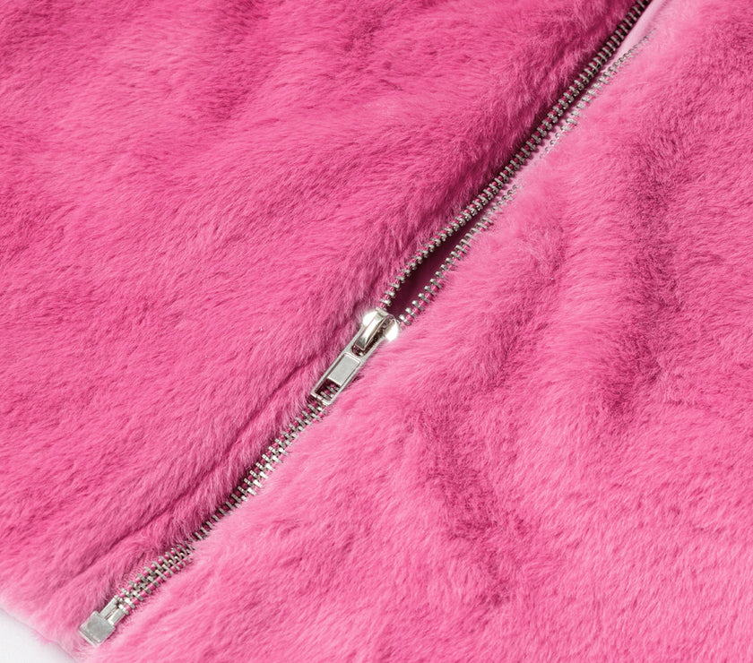 Fringed Zip Up Fleece Jacket