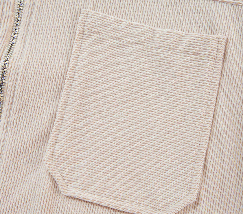 Pocketed Zip Up Long Sleeve Hooded Jacket