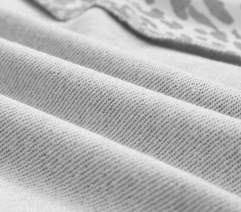 Exposed Seam Leopard Long Sleeve Sweatshirt