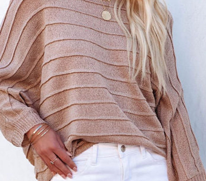 Round Neck Long Sleeve Knit Top