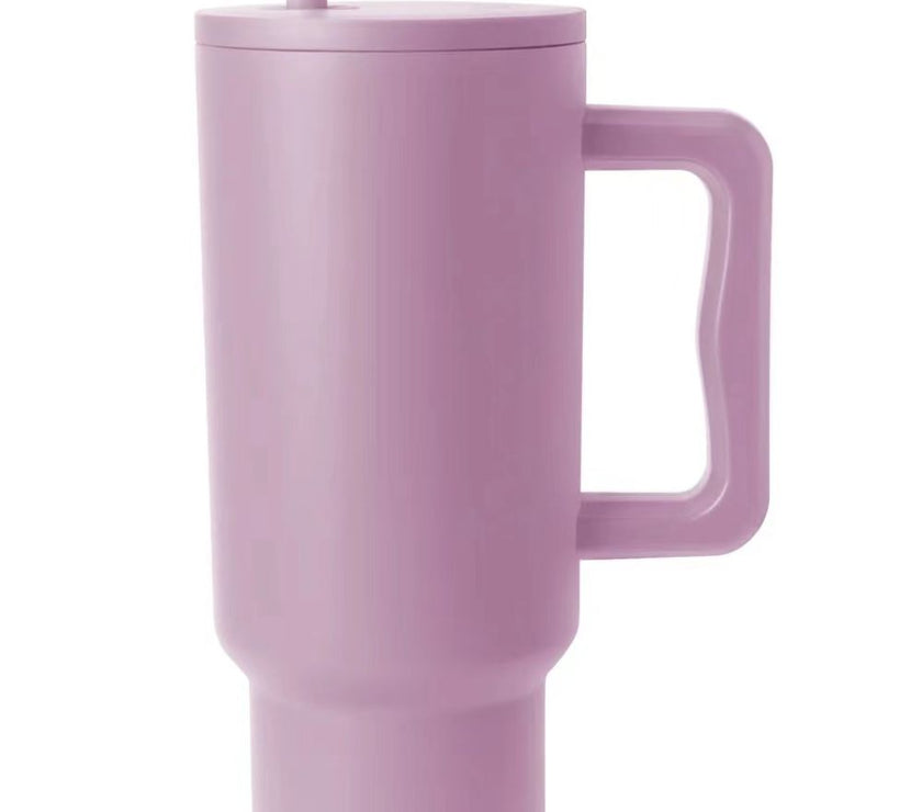 Monochromatic Stainless Steel Tumbler with Matching Straw