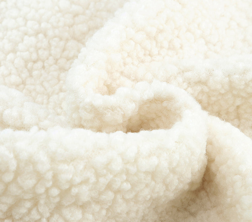 Color Block Collared Neck Sherpa Jacket