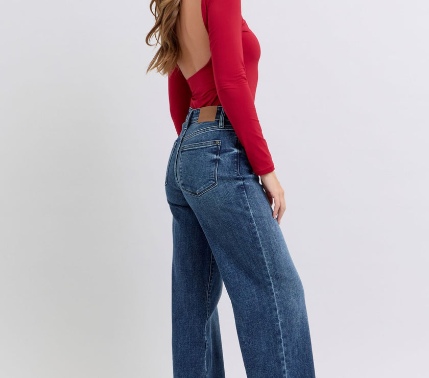 Judy Blue Full Size Raw Hem Mid Rise Jeans