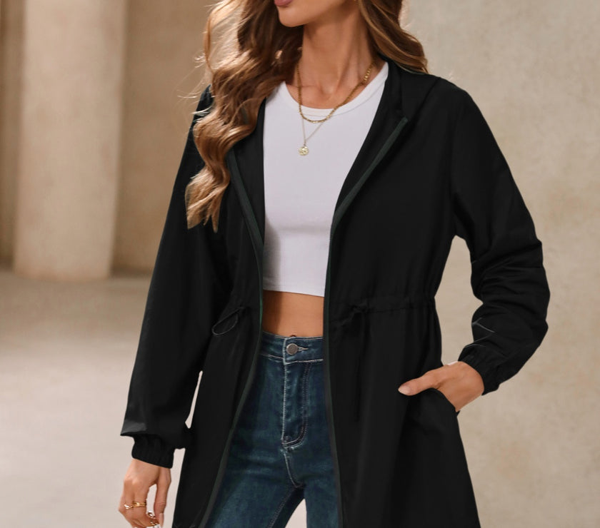 Ivy Lane Outdoor Waterproof Long Sleeve Hooded Windbreaker