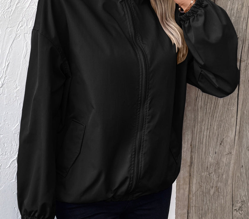 Ivy Lane Pocketed Zip Up Long Sleeve Jacket