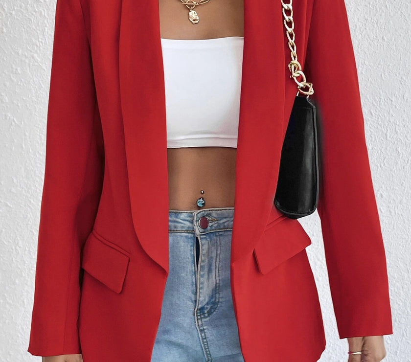 Shawl Collar Long Sleeve Blazer