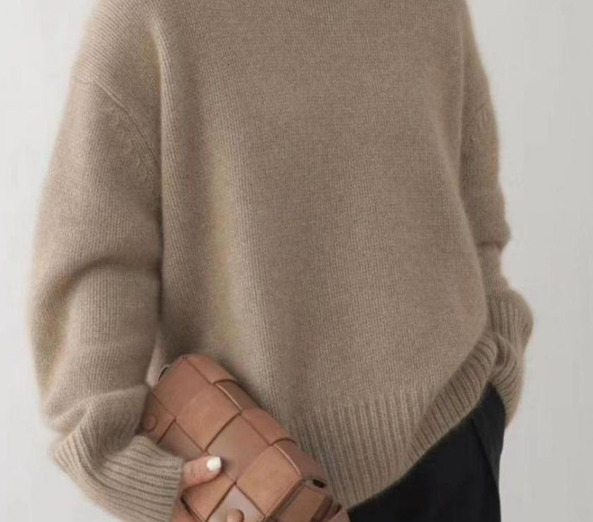 Turtleneck Dropped Shoulder Long Sleeve Sweater