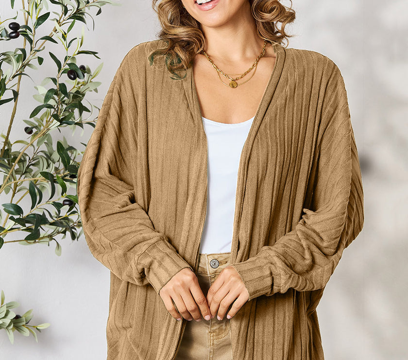 Basic Bae Full Size Ribbed Cocoon Cardigan