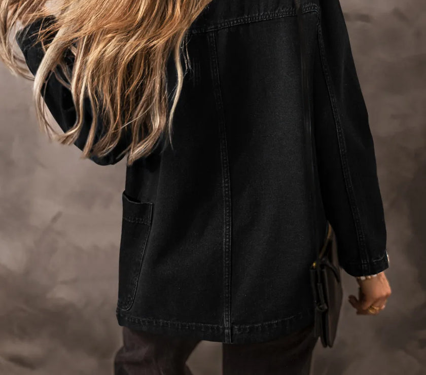 Pocketed Long Sleeve Denim Jacket