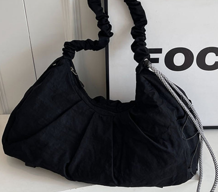 Drawstring Strap Ruched Crossbody Bag