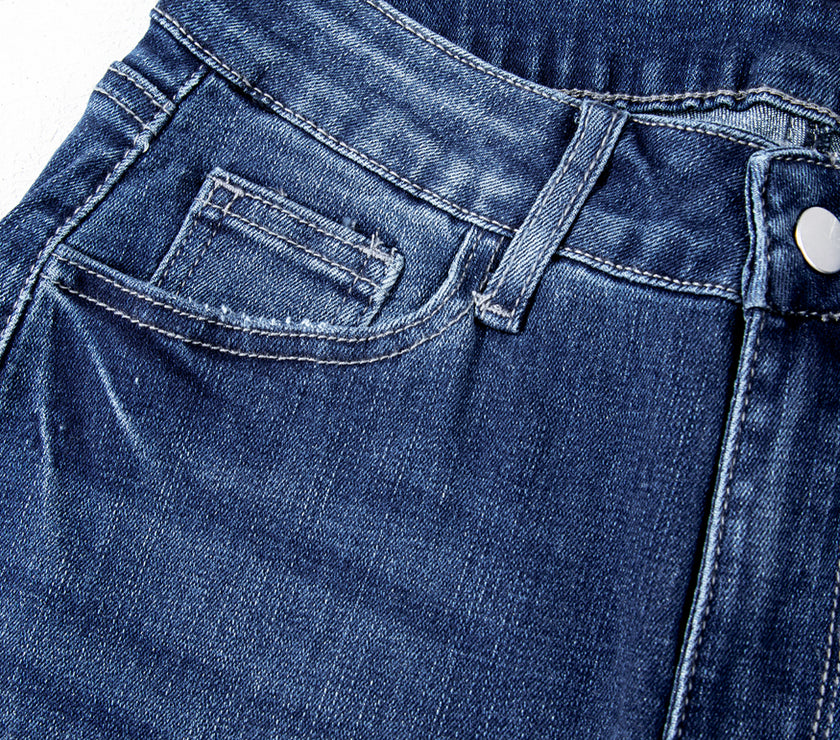 Sail Blue Mineral Wash Raw Hem High Waist Flared Jeans