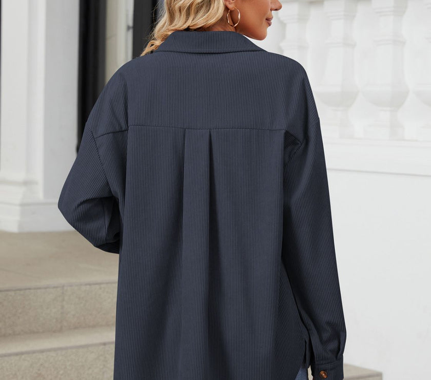 Button Up Long Sleeve Shirt with Breast Pockets