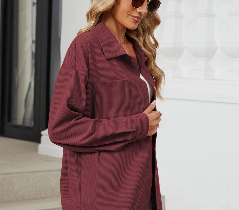 Button Up Long Sleeve Shirt with Breast Pockets