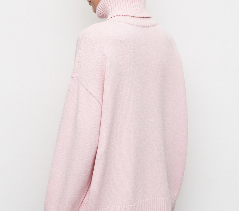 Basic Bae Turtleneck Dropped Shoulder Long Sleeve Sweater