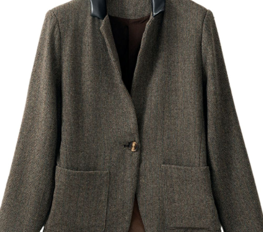 Pocketed Buttoned Long Sleeve Blazer