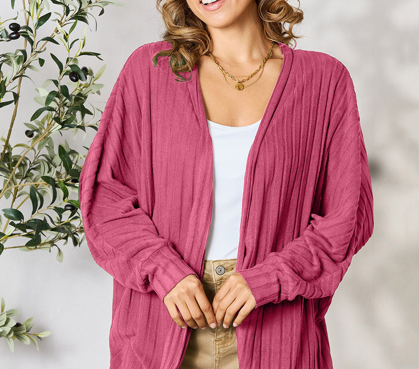 Basic Bae Full Size Ribbed Cocoon Cardigan