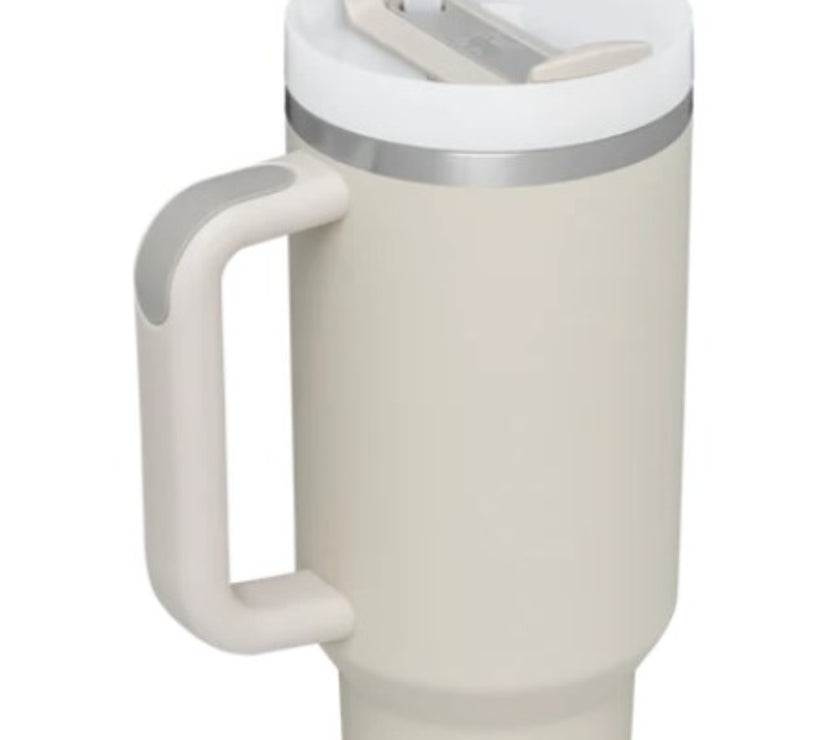 Stainless Steel Tumbler with Upgraded Handle and Straw