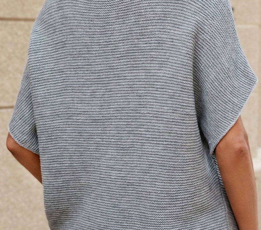 Mock Neck Short Sleeve Sweater