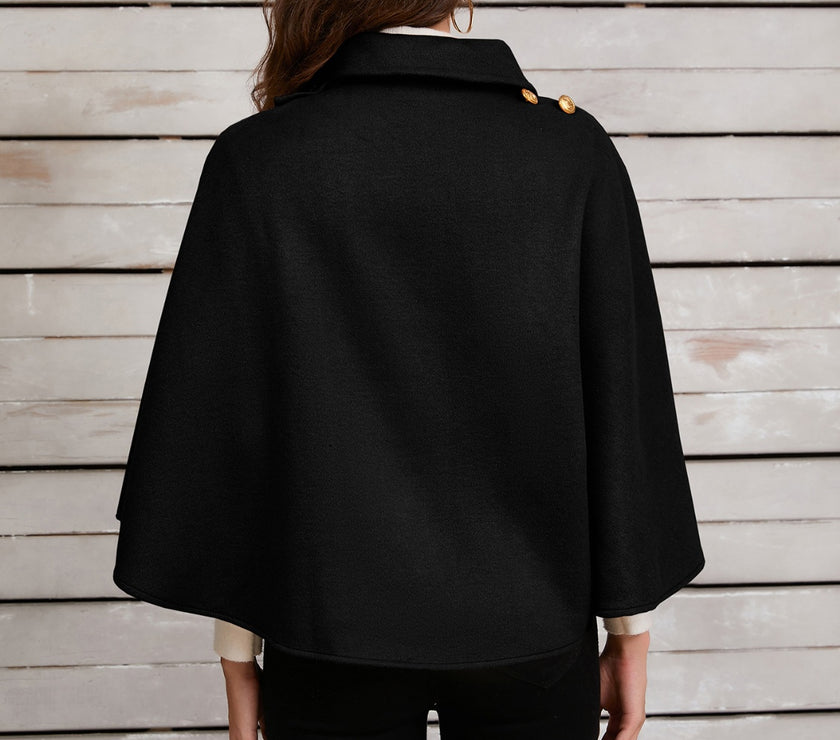 Collared Neck Cropped Cape