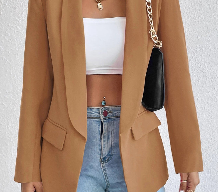 Shawl Collar Long Sleeve Blazer