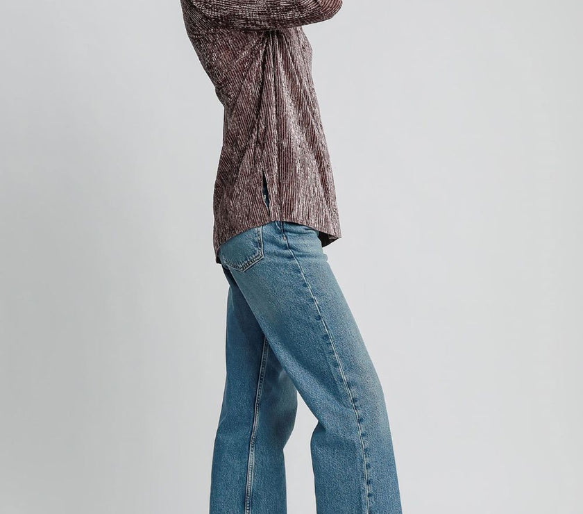 Umgee Side Slit Texture Button Up Shirt