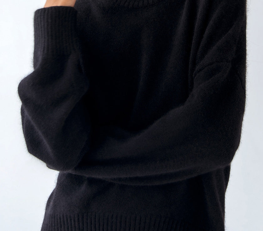 Basic Bae Turtleneck Dropped Shoulder Long Sleeve Sweater