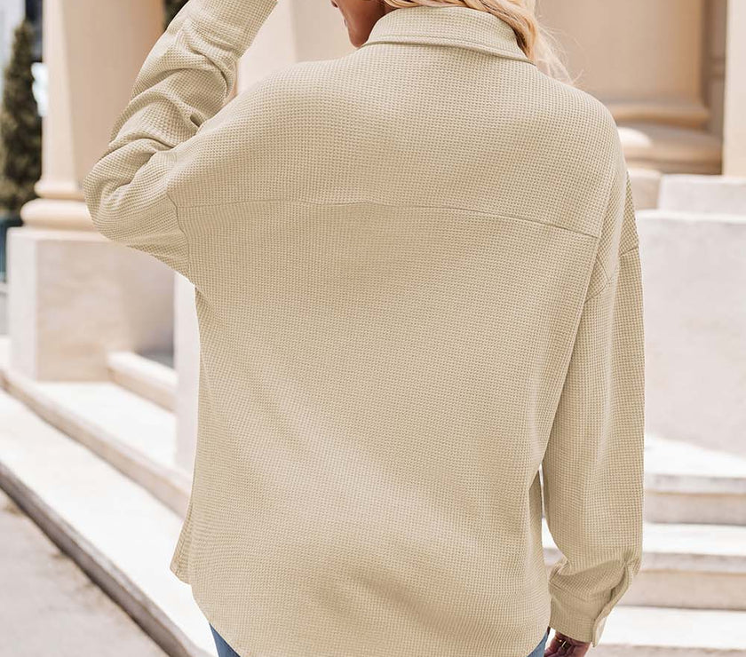 Mandy Collared Neck Dropped Shoulder Shirt