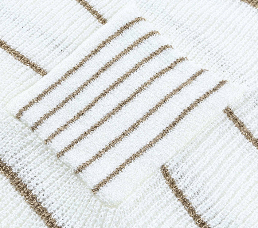 Striped V-Neck Drop Shoulder Sweater