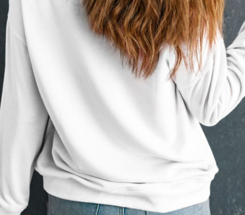 Valentine’s Day Heart Round Neck Long Sleeve Sweatshirt