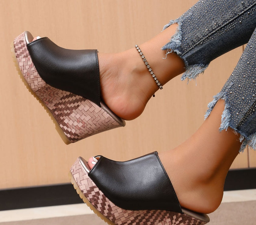 PU Leather High Heel Sandals