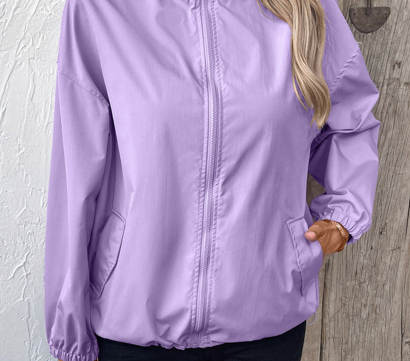 Ivy Lane Pocketed Zip Up Long Sleeve Jacket