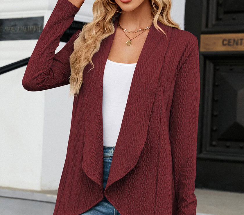 Open Front Long Sleeve Cardigan