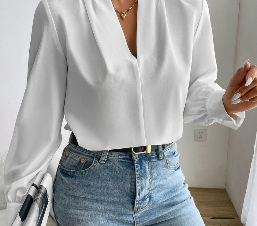 V Neck Long Sleeve Top