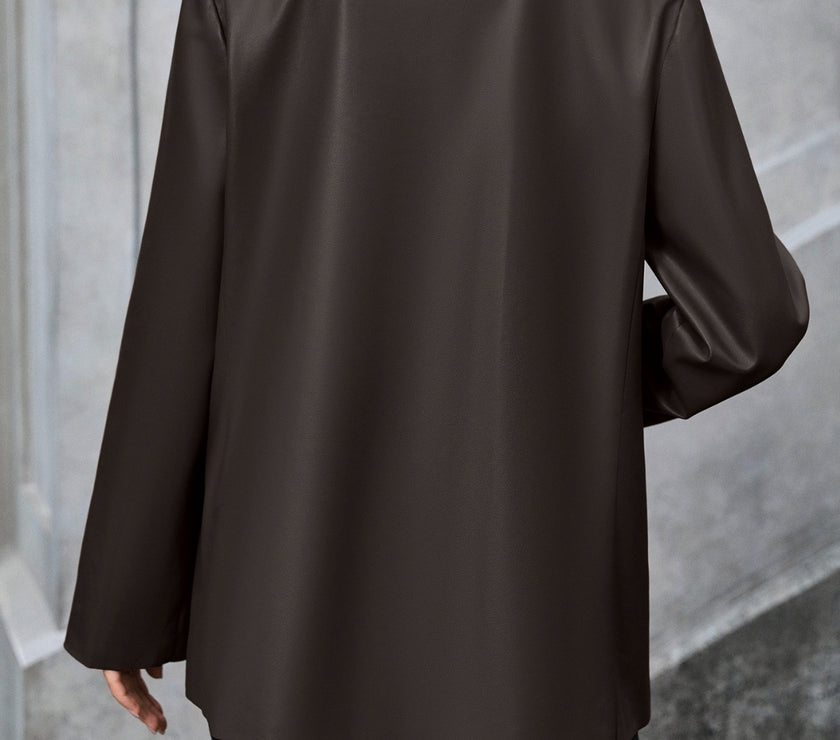 Ivy Lane Pocketed Button Up Collared Neck Blazer