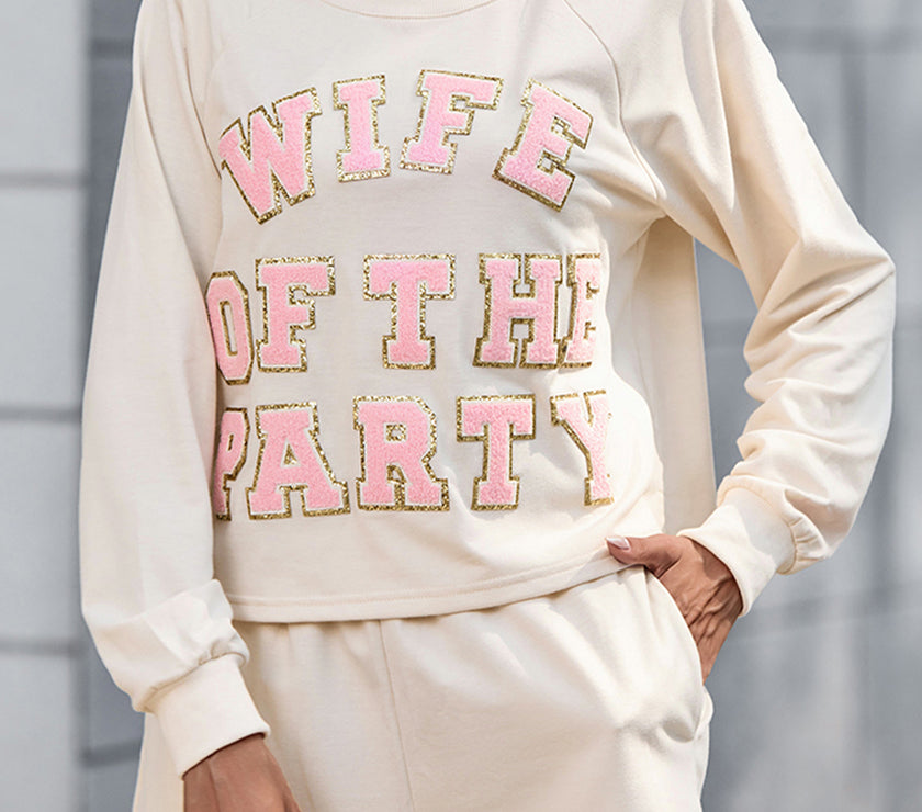 WIFE OF THE PARTY Round Neck Top and Shorts Set