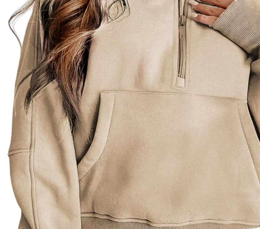 Half Zip Long Sleeve Sweatshirt