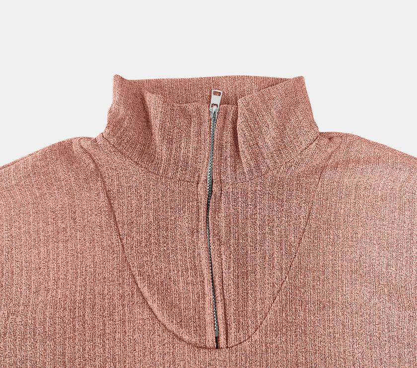 Full Size Quarter Zip Long Sleeve Top