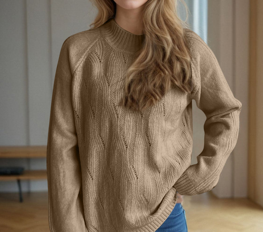 Mock Neck Long Sleeve Sweater