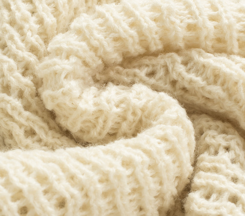 Openwork Boat Neck Raglan Sleeve Knit Top