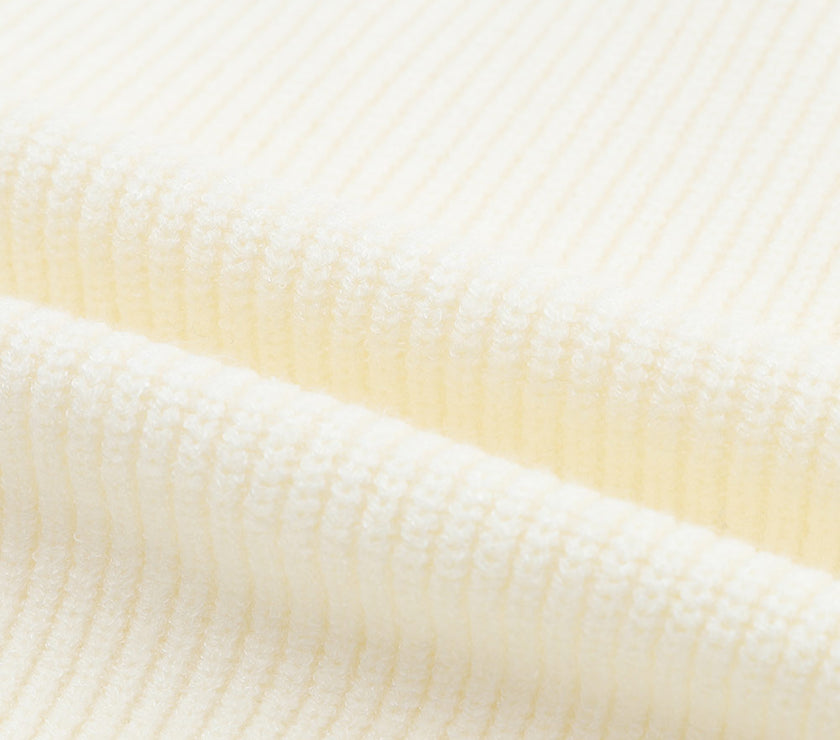 Ribbed Surplice Long Sleeve Sweater