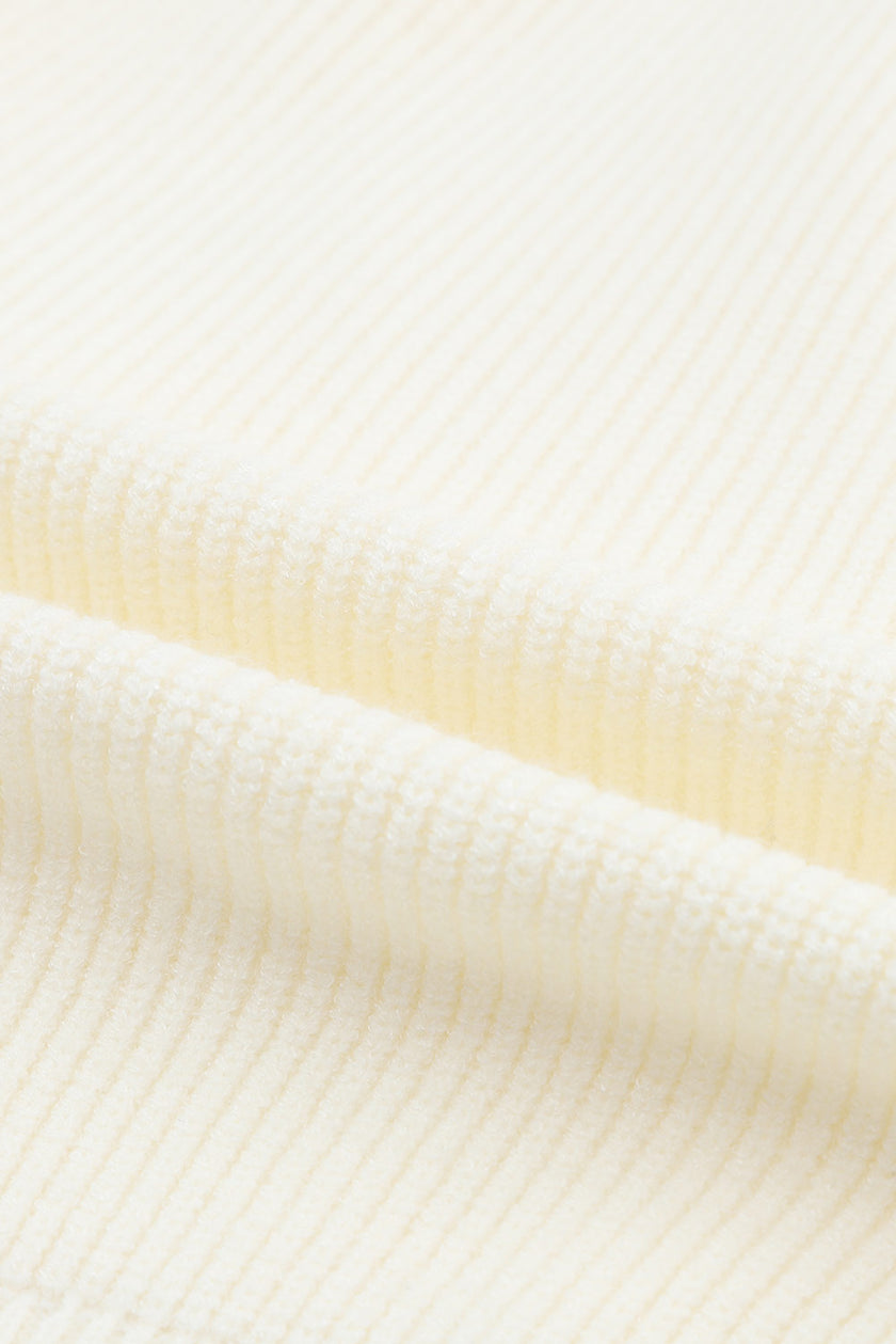 Ribbed Surplice Long Sleeve Sweater