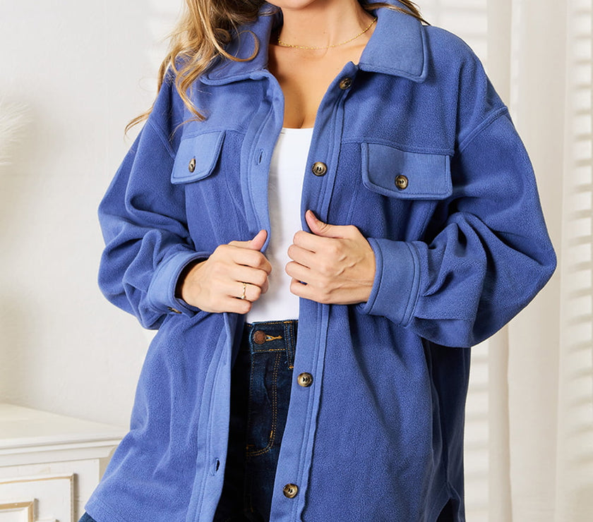 Heimish Cozy Girl Full Size Button Down Shacket