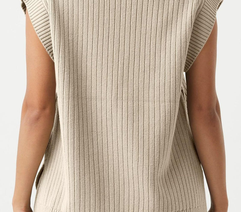 Mandy Ribbed V-Neck Sweater Vest