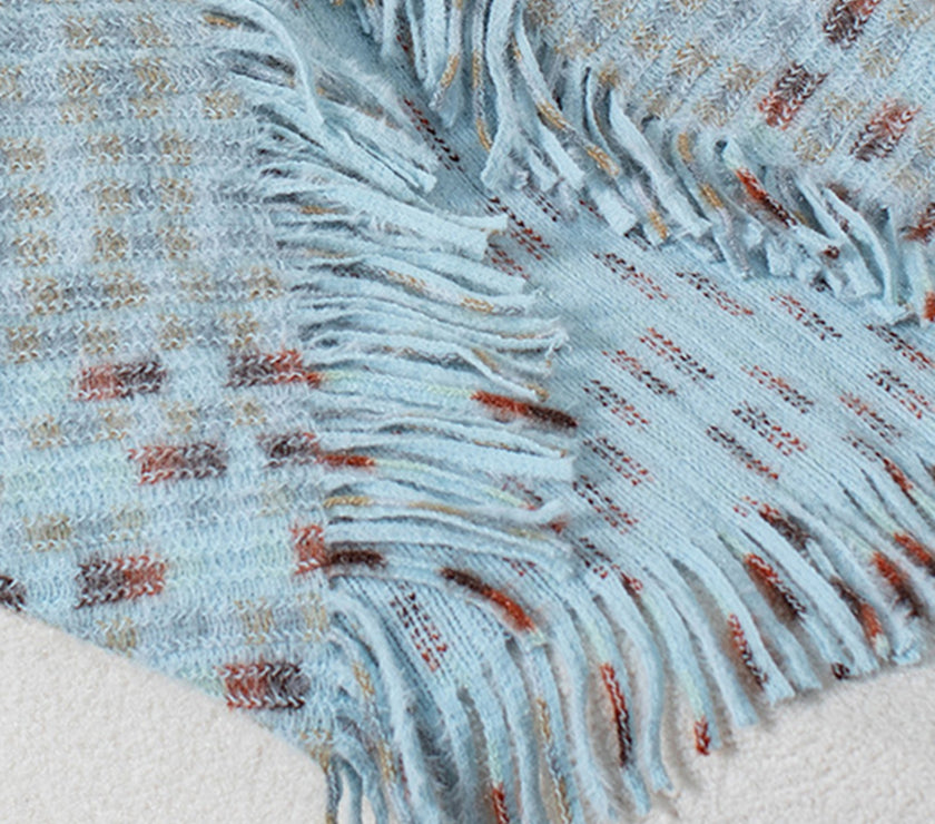 Fringe Open Front Half Sleeve Poncho