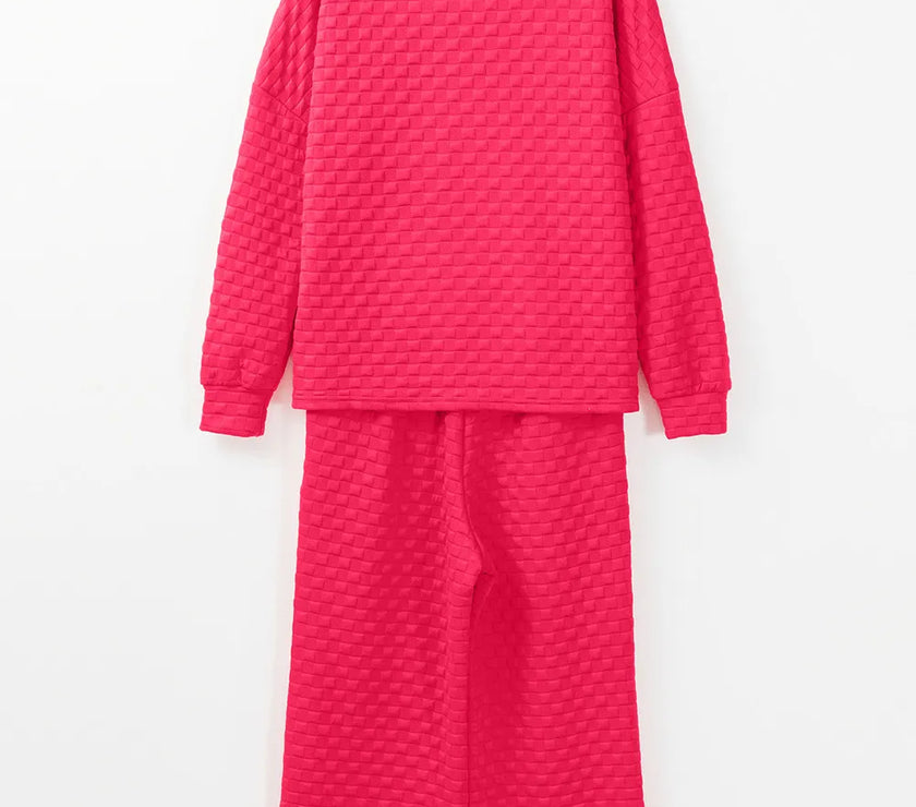 High-Low Round Neck Top and Pants Set