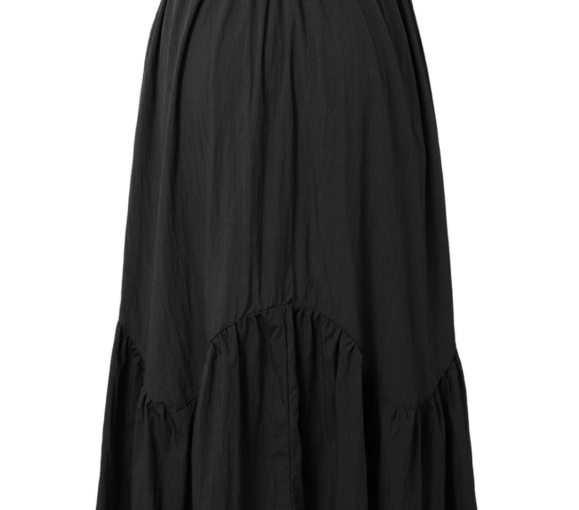Smocked Waist Band Ruched Layered Skirt