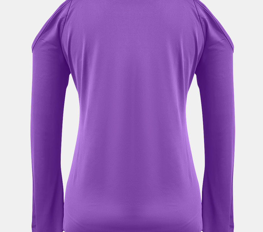 Sequin V-Neck Cold Shoulder Top