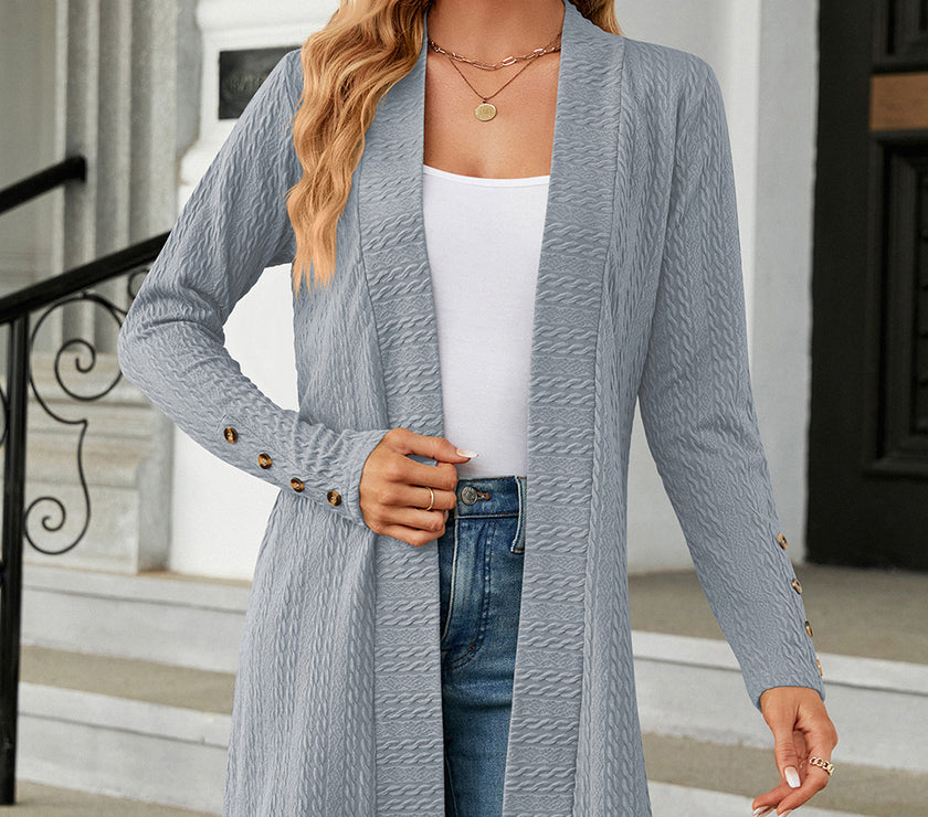 Open Front Long Sleeve Cardigan
