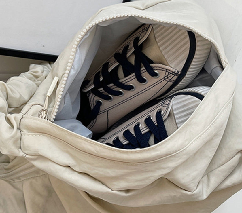 Drawstring Strap Ruched Crossbody Bag