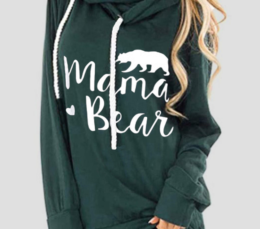 Drawstring Letter Graphic Long Sleeve Hoodie
